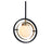 Quorum Nimbus 1 Light Pendant, Noir/Aged Brass/Satin Opal