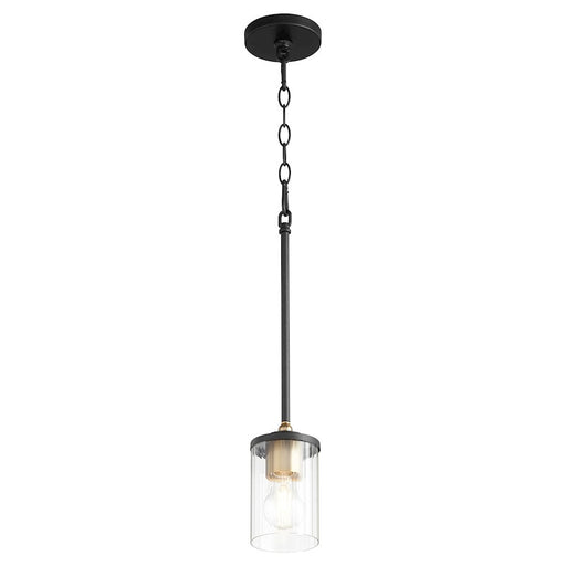 Quorum Empire 1 Light Pendant, Noir/Aged Brass - 329-6980