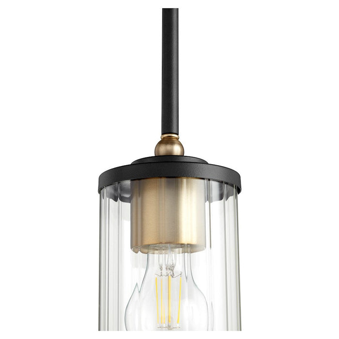 Quorum Empire 1 Light Pendant, Noir/Aged Brass