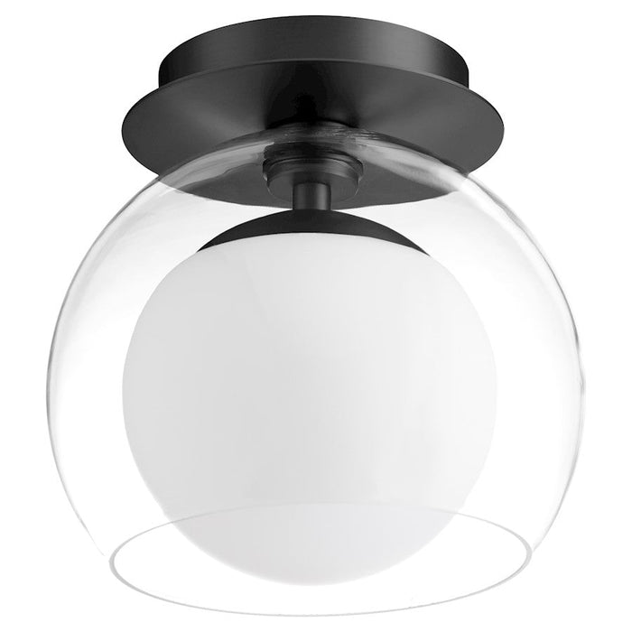 Quorum 9" Ceiling Mount, Matte Black/Clear/Opal 3626-9-59