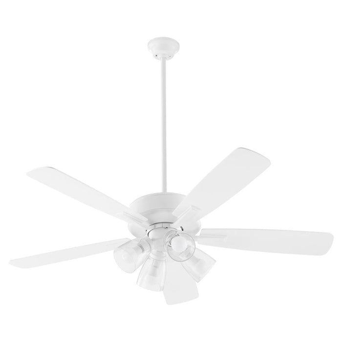 Quorum Ovation 4 Light Ceiling Fan, Studio White/Clear/Seeded 4525-2408