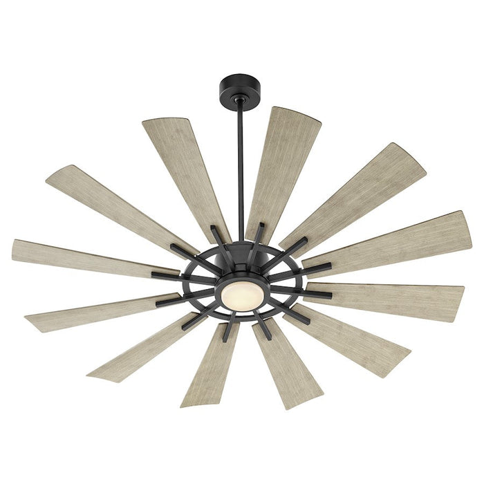 Quorum Cirque 1 Light Patio Fan, Matte Black/Weathered Gray