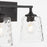 Quorum Eldorado 2 Light Vanity, Matte Black/Clear Hammered