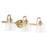 Quorum Reyes 3 Light Vanity, Aged Brass/Clear Seeded 5060-3-280