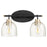 Quorum Espy 2 Light Vanity, Noir/Aged Brass/Clear - 507-2-6980