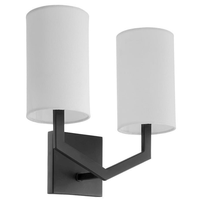 Quorum Bolivar 2 Light Wall Mount, Matte Black/White