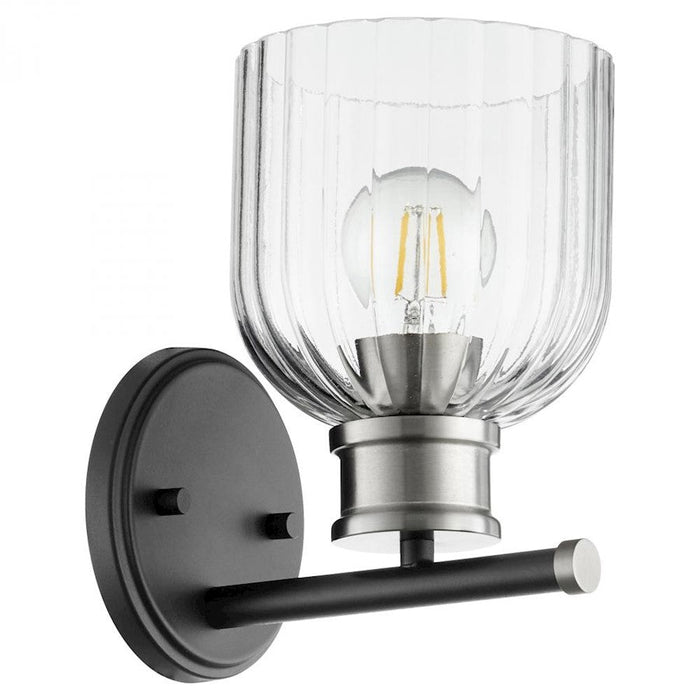 Quorum Monarch 1 Light Wall Mount, Noir/Satin Nickel/Clear - 510-1-6965