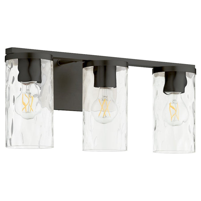 Quorum Steinway 3 Light Vanity, Matte Black/Clear 5111-3-59