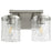 Quorum Starky 2 Light Vanity, Satin Nickel/Clear Hammered - 517-2-65