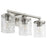 Quorum Starky 3 Light Vanity, Satin Nickel/Clear Hammered - 517-3-65