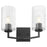 Quorum Merrick 2 Light Vanity, Matte Black