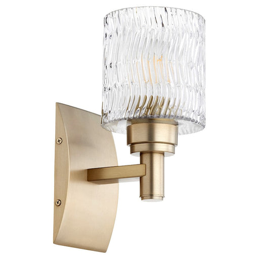 Quorum Stadium 1 Light Wall Mount, Aged Brass - 5184-1-80