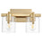 Quorum 2 Light Bath Vanity, Aged Brass/Clear Seeded - 5190-2-80