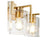 Quorum 3 Light Bath Vanity, Aged Brass/Clear seeded