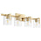 Quorum 4 Light Bath Vanity, Aged Brass/Clear seeded - 5190-4-80