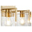 Quorum 4 Light Bath Vanity, Aged Brass/Clear seeded