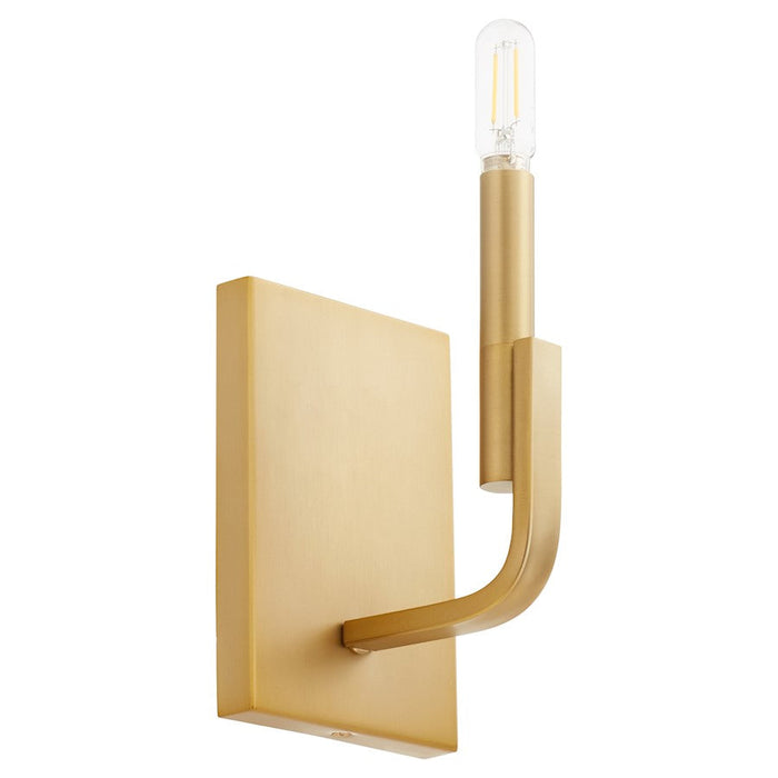 Quorum Tempo Wall Mount, Aged Brass/White