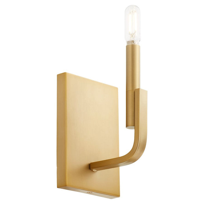 Quorum Tempo Wall Mount, Aged Brass/White