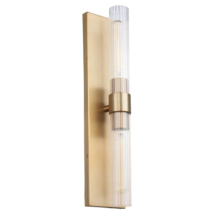 Quorum Sheridan 2 Light Wall Mount, Aged Brass/Clear 522-2-80