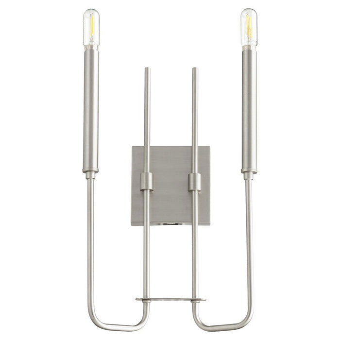 Quorum Hope 2 Light Wall Mount, Satin Nickel - 530-2-65