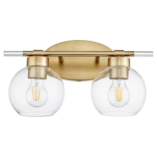 Quorum Volan 2 Light Bath Vanity, Aged Brass - 5317-2-80