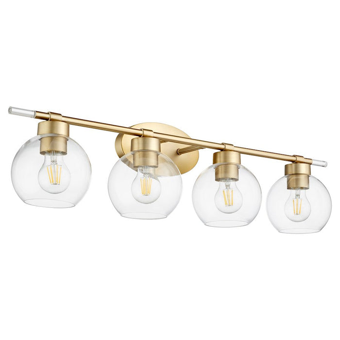 Quorum Volan 4 Light Bath Vanity, Aged Brass - 5317-4-80