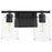 Quorum Tribute 2 Light Vanity, Matte Black/Clear 5374-2-59