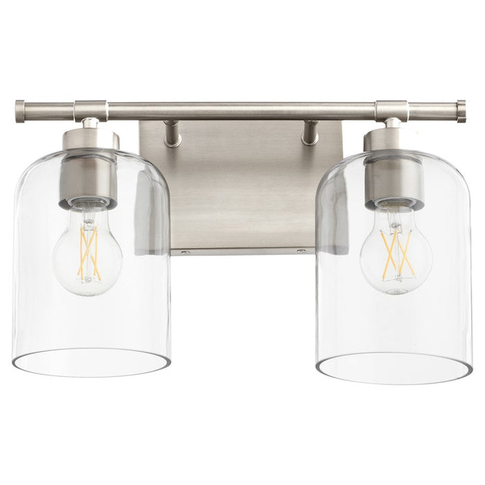 Quorum Tribute 2 Light Vanity, Satin Nickel/Clear 5374-2-65