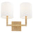 Quorum Bolero Wall Mount, Aged Brass/White Linen