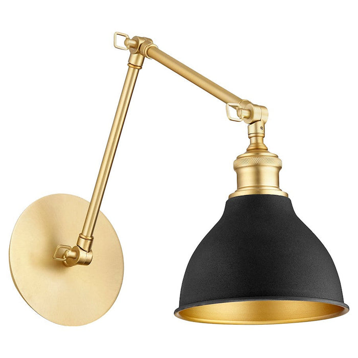 Quorum 1 Light Wall Mount, Aged Brass/Noir - 5392-6980