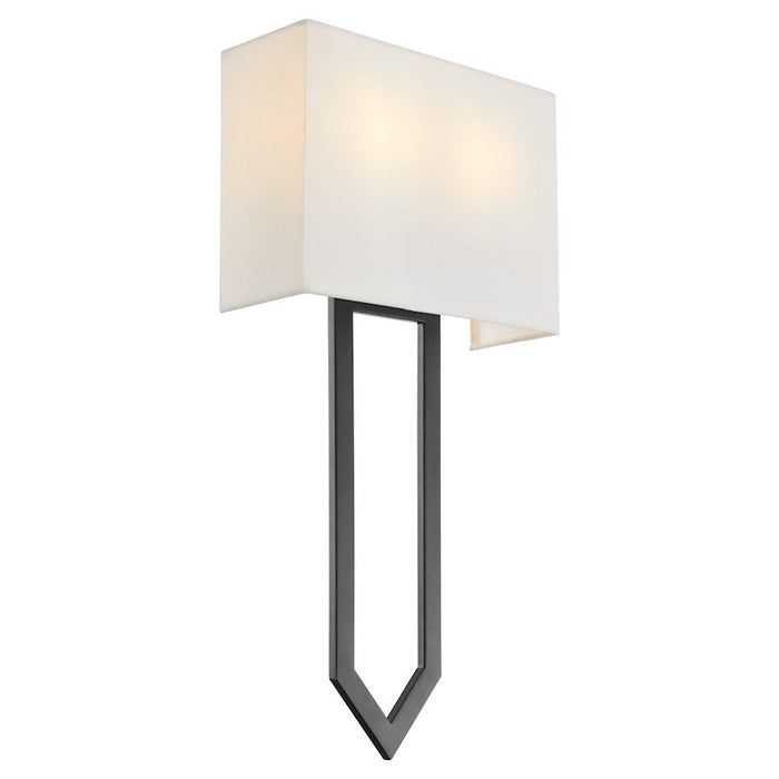 Quorum Bolivar 2 Light Sconce, Matte Black/White