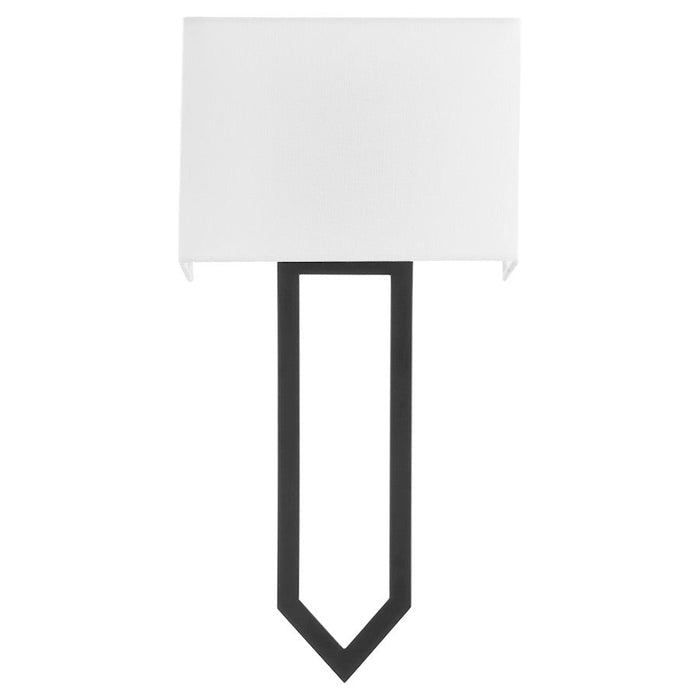 Quorum Bolivar 2 Light Sconce, Matte Black/White