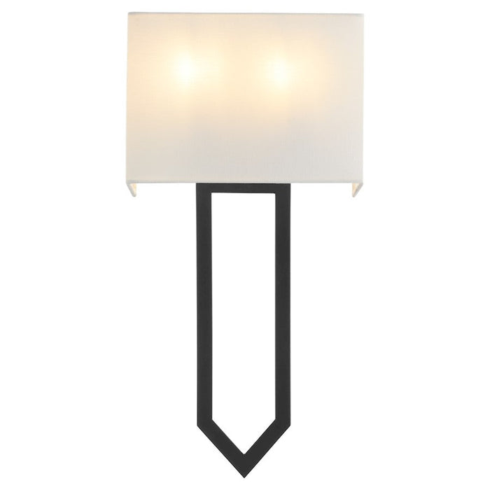 Quorum Bolivar 2 Light Sconce, Matte Black/White