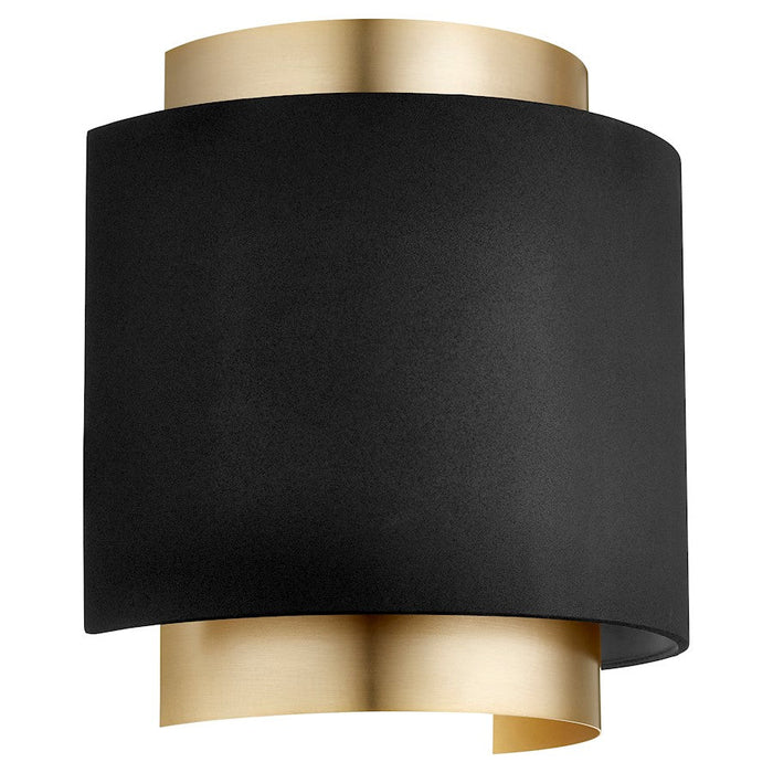 Quorum 1 Light 1/2 Drum Sconce, Noir/Aged Brass - 5610-6980