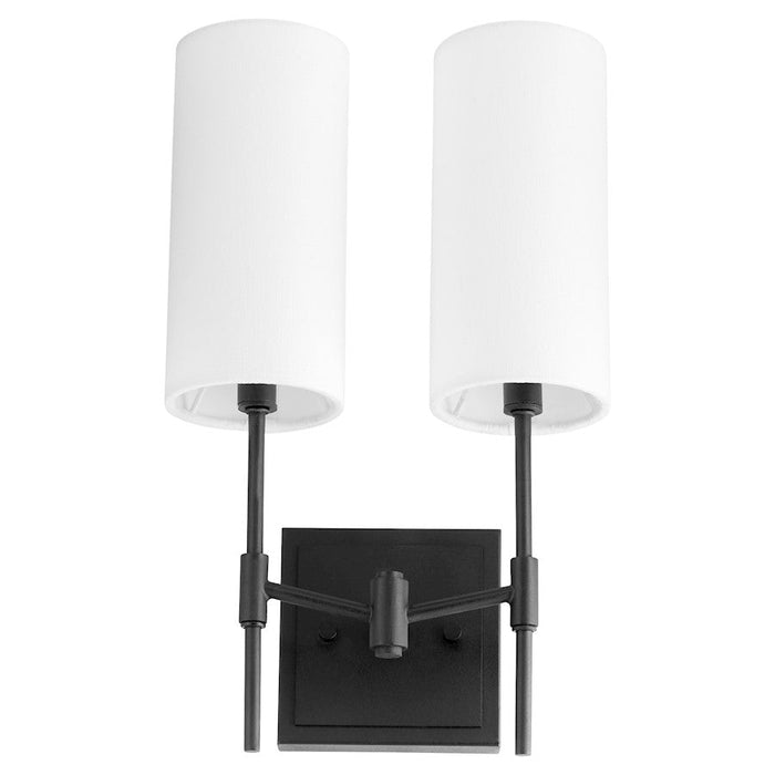 Quorum Hamilton 2 Light Wall Mount, Matte Black/White 563-2-59