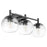 Quorum Lyon 3 Light Vanity, Matte Black/Clear 578-3-59