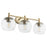 Quorum Lyon 3 Light Vanity, Aged Brass/Clear - 578-3-80