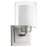 Quorum 1 Light Wall Mount, Satin Nickel/Clear/Opal 582-1-65