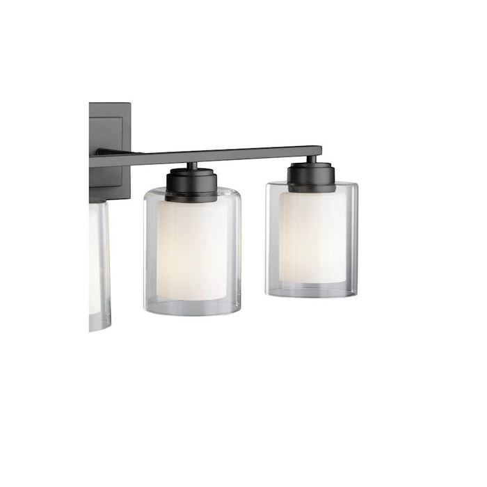 Quorum 4 Light Vanity, Clear/Opal