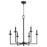 Quorum Eldorado 6 Light Chandelier, Matte Black - 6005-6-59