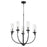 Quorum Ladin 5 Light Chandelier, Noir/Clear/Opal 601-5-69