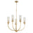 Quorum Ladin 5 Light Chandelier, Aged Brass/Smoke Glass/Smoke 601-5-80