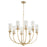 Quorum Ladin 8 Light Chandelier, Aged Brass/Smoke Glass/Smoke 601-8-80