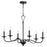 Quorum Maryse 6 Light Chandelier, Matte Black - 6021-6-59