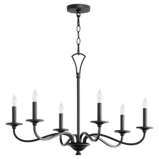 Quorum Maryse 6 Light Chandelier, Matte Black - 6021-6-59