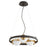 Quorum Nius Chandelier, Noir/Aged Brass/Satin Opal