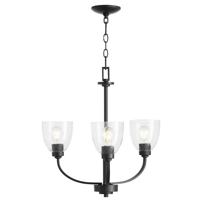 Quorum Reyes Chandelier, Textured Black/Clear Seeded