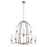 Quorum Espy 9 Light Chandelier, Noir/Aged Brass/Clear - 607-9-6980