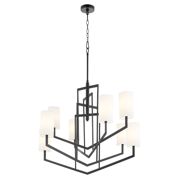 Quorum Bolivar Chandelier, Matte Black/White