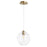 Quorum Numen 1 Light Pendant, Aged Brass/Clear - 61-80